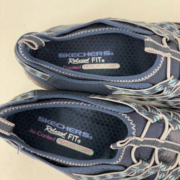 Skechers Reggae Fest Dory Fisherman Sandals Size 8 Blue Stretch Memory Foam - Picture 5 of 8